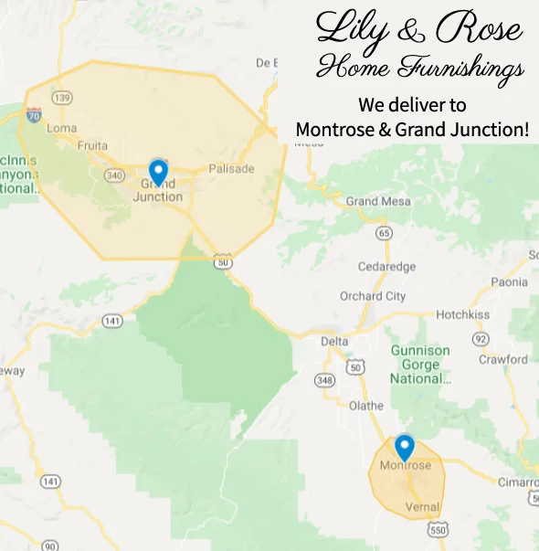 Delivery service area map for Montrose & Grand Junction